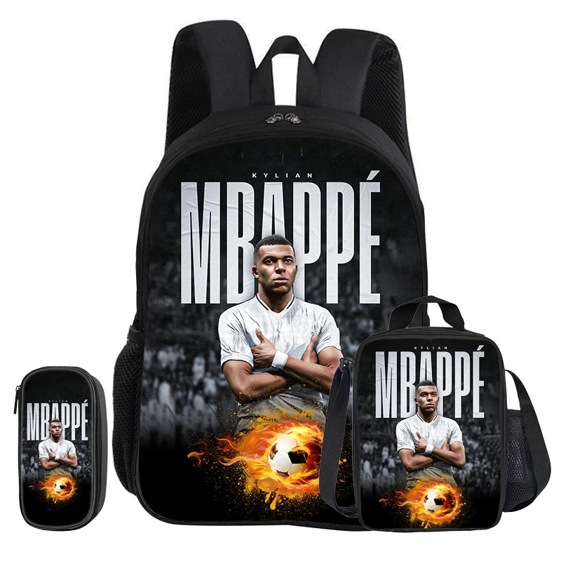 Ensemble sac à dos Mbappé 3 pièces | Sac école football enfant cadeau