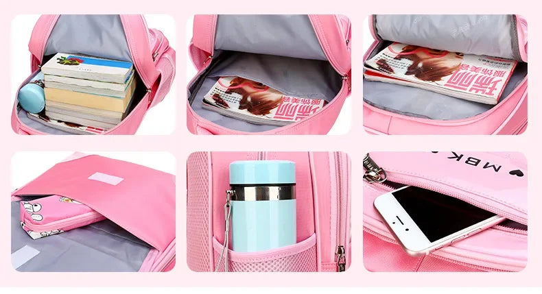 Sac à dos style coréen ergonomique fille | Sac école primaire pois nœud